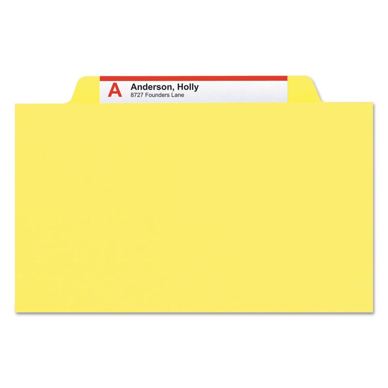 Smead Classification File Folder, 2" Expansion, 2/5-Cut Tab, Letter Size, 10 per Box (1 Divider, Yellow) - Image 3